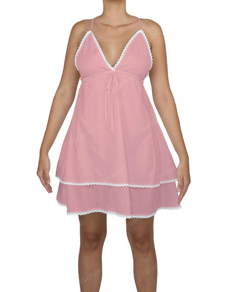 V-Neck Tiered Mini Sleep Dress
