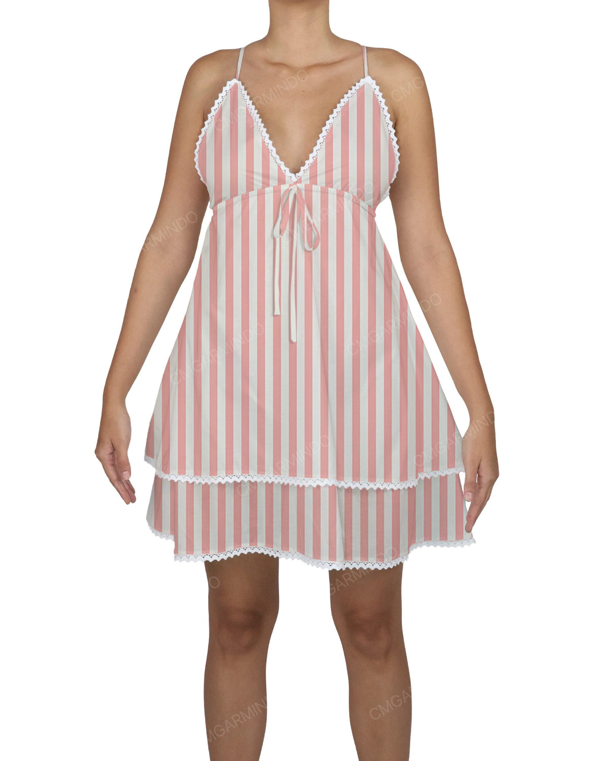 V-Neck Tiered Mini Sleep Dress