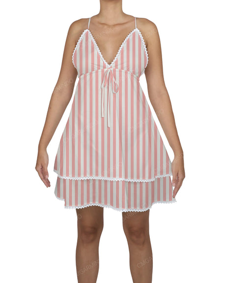 V-Neck Tiered Mini Sleep Dress