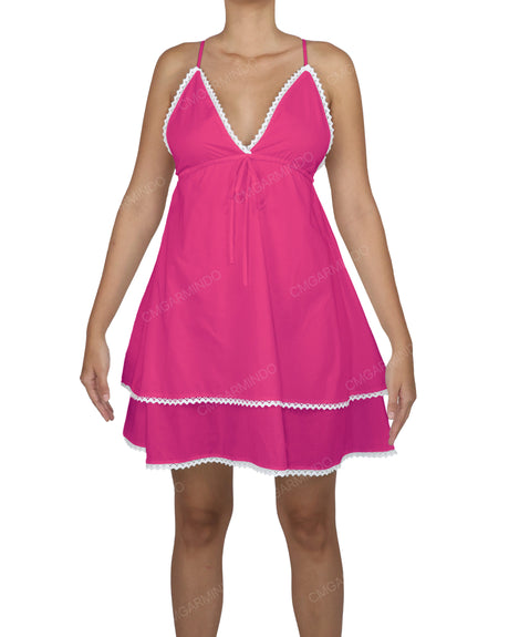 V-Neck Tiered Mini Sleep Dress