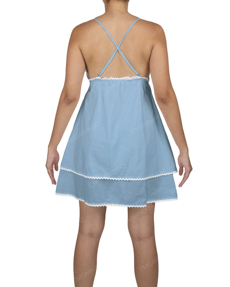 V-Neck Tiered Mini Sleep Dress