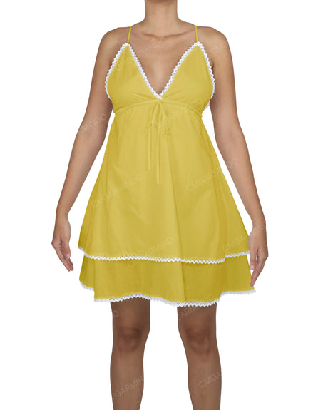 V-Neck Tiered Mini Sleep Dress