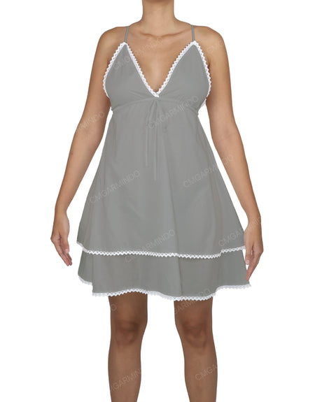 V-Neck Tiered Mini Sleep Dress