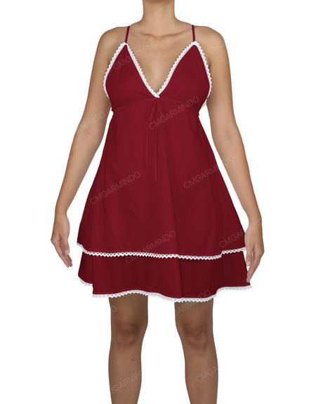 V-Neck Tiered Mini Sleep Dress