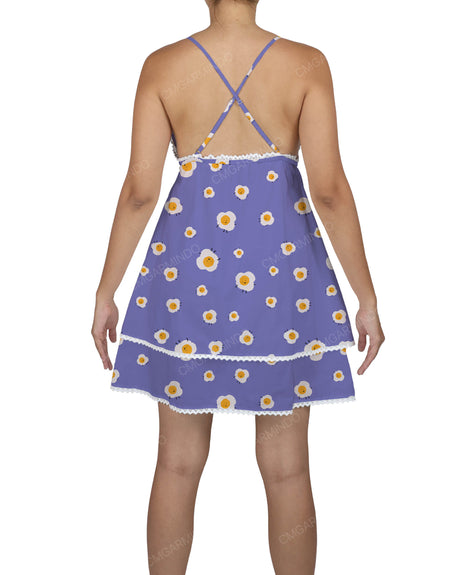 V-Neck Tiered Mini Sleep Dress