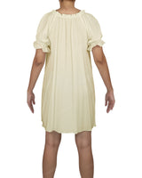 Ruffle Neck Puff Sleeve Mini Sleep Dress
