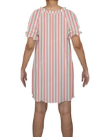 Ruffle Neck Puff Sleeve Mini Sleep Dress