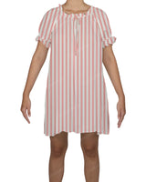 Ruffle Neck Puff Sleeve Mini Sleep Dress