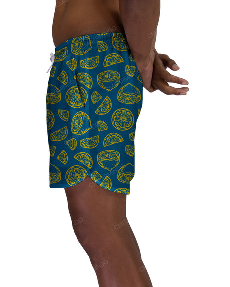 15" Elastic Waist Dolphin Hem Swimshorts