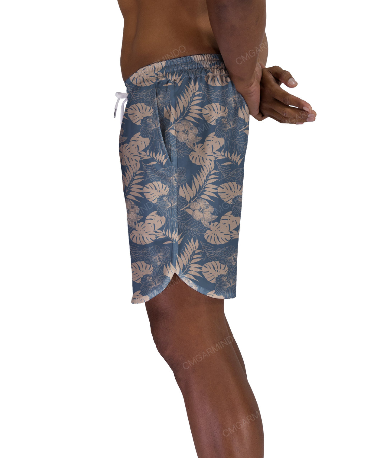 17" Elastic Waist Dolphin Hem Swimshorts