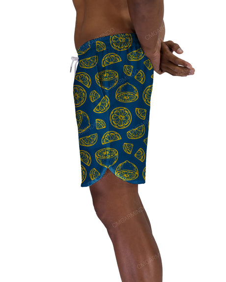 17" Elastic Waist Dolphin Hem Swimshorts
