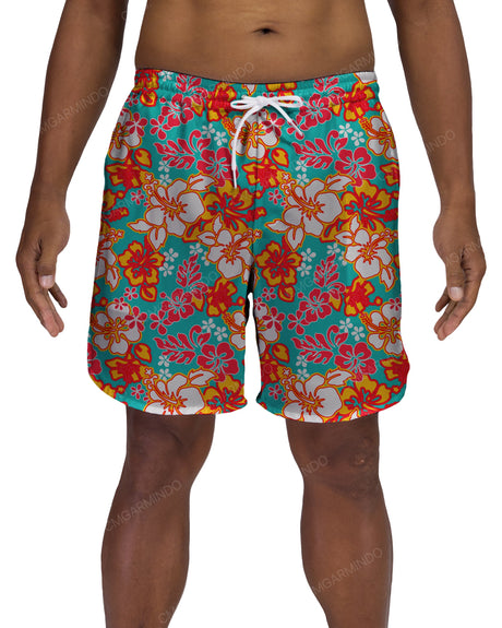 17" Elastic Waist Dolphin Hem Swimshorts