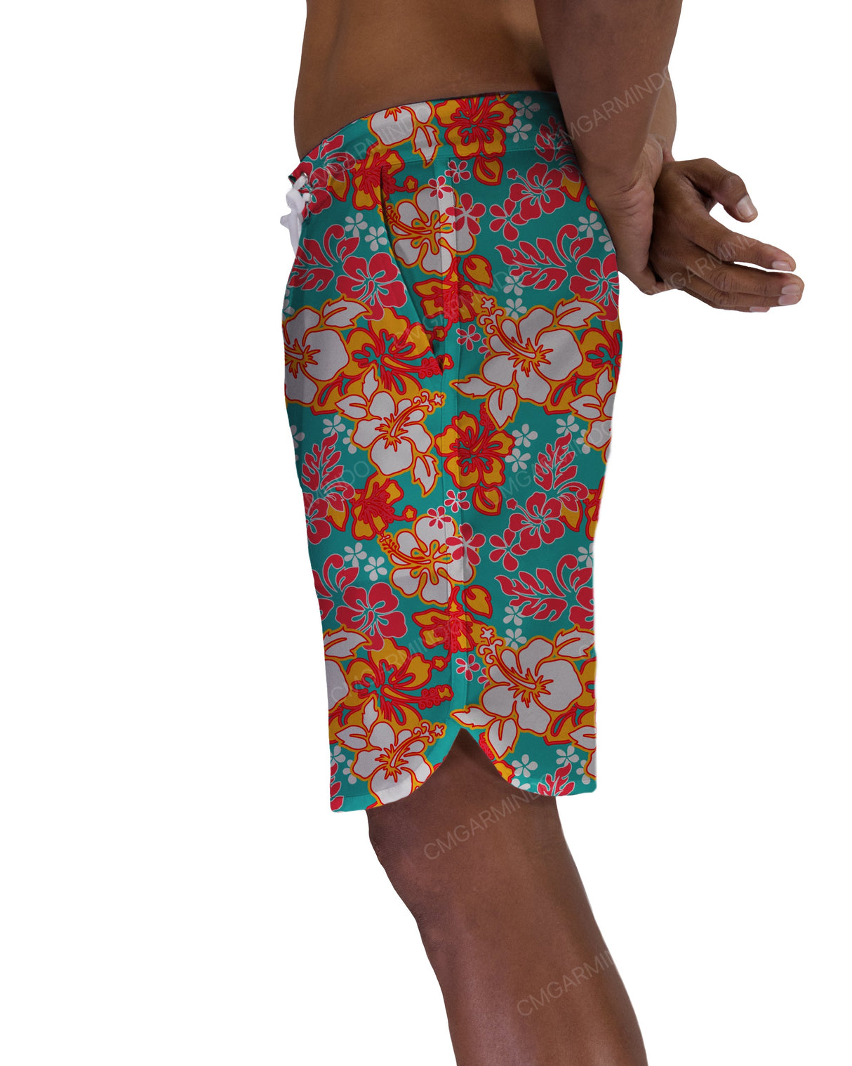 19" Fixed Waist Dolphin Hem Boardshorts
