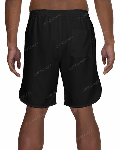 19" Elastic Waist Dolphin Hem Swimshorts