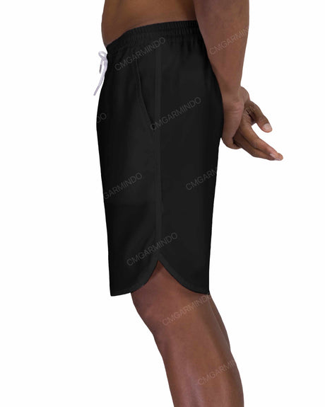19" Elastic Waist Dolphin Hem Swimshorts