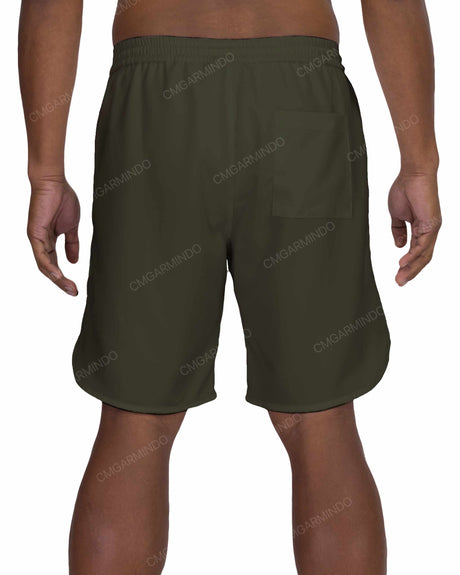 19" Elastic Waist Dolphin Hem Swimshorts