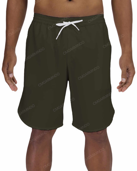 19" Elastic Waist Dolphin Hem Swimshorts