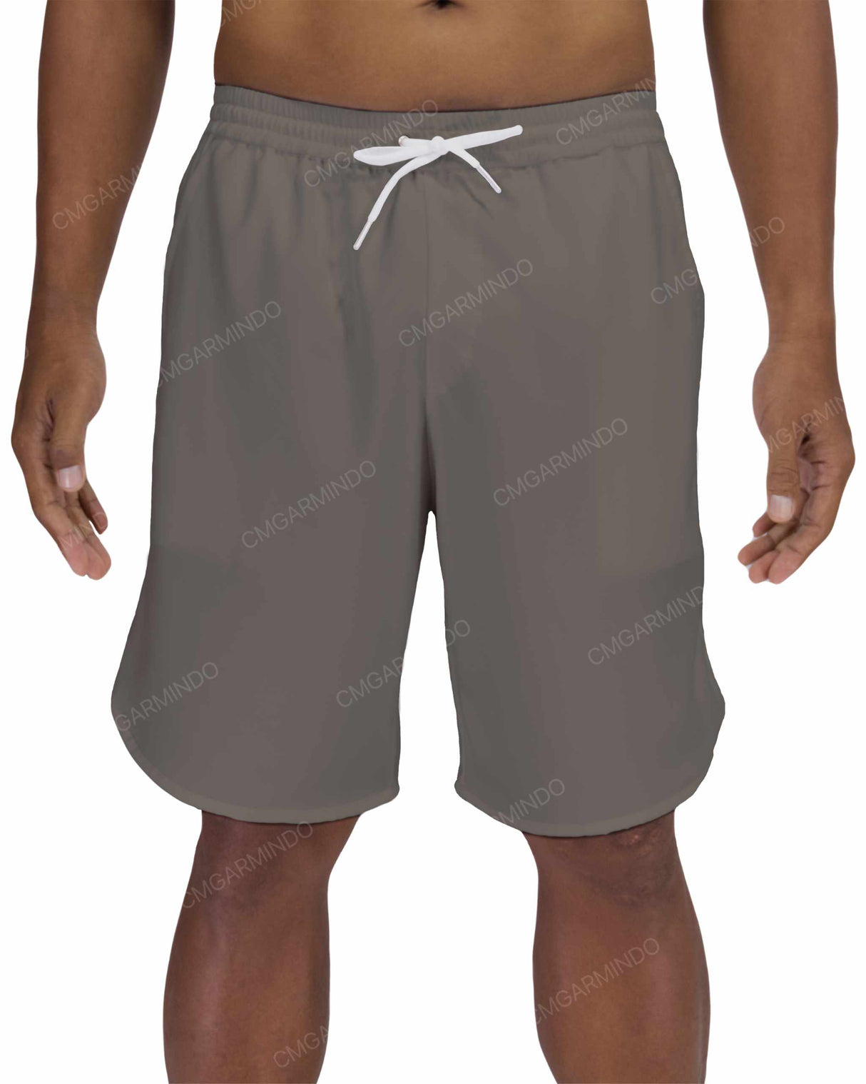 19" Elastic Waist Dolphin Hem Swimshorts