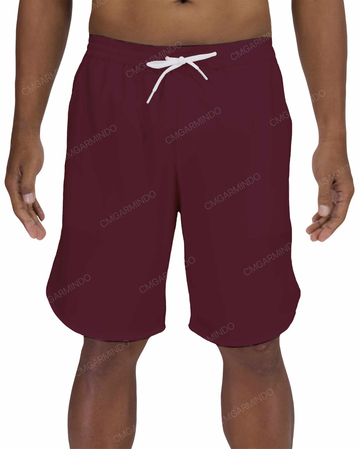 19" Elastic Waist Dolphin Hem Swimshorts