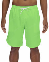 19" Elastic Waist Dolphin Hem Swimshorts