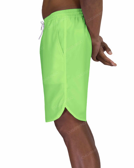 19" Elastic Waist Dolphin Hem Swimshorts