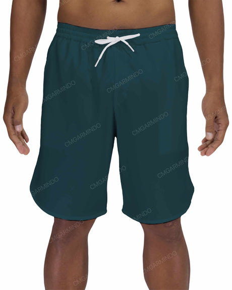 19" Elastic Waist Dolphin Hem Swimshorts