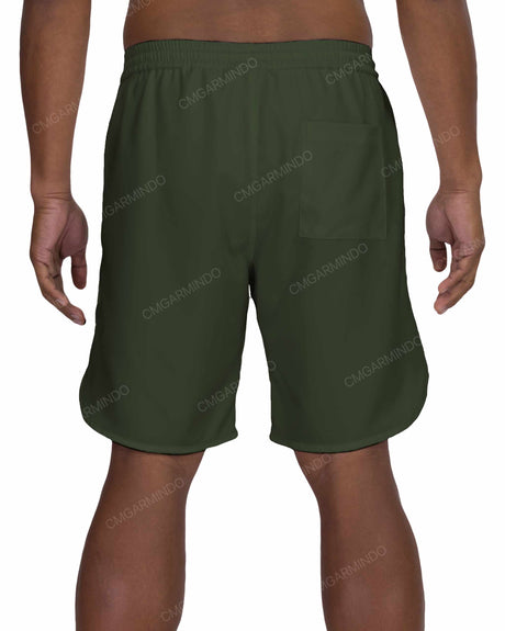19" Elastic Waist Dolphin Hem Swimshorts