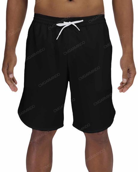 19" Elastic Waist Dolphin Hem Swimshorts