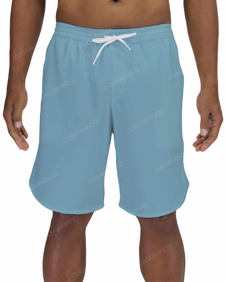19" Elastic Waist Dolphin Hem Swimshorts