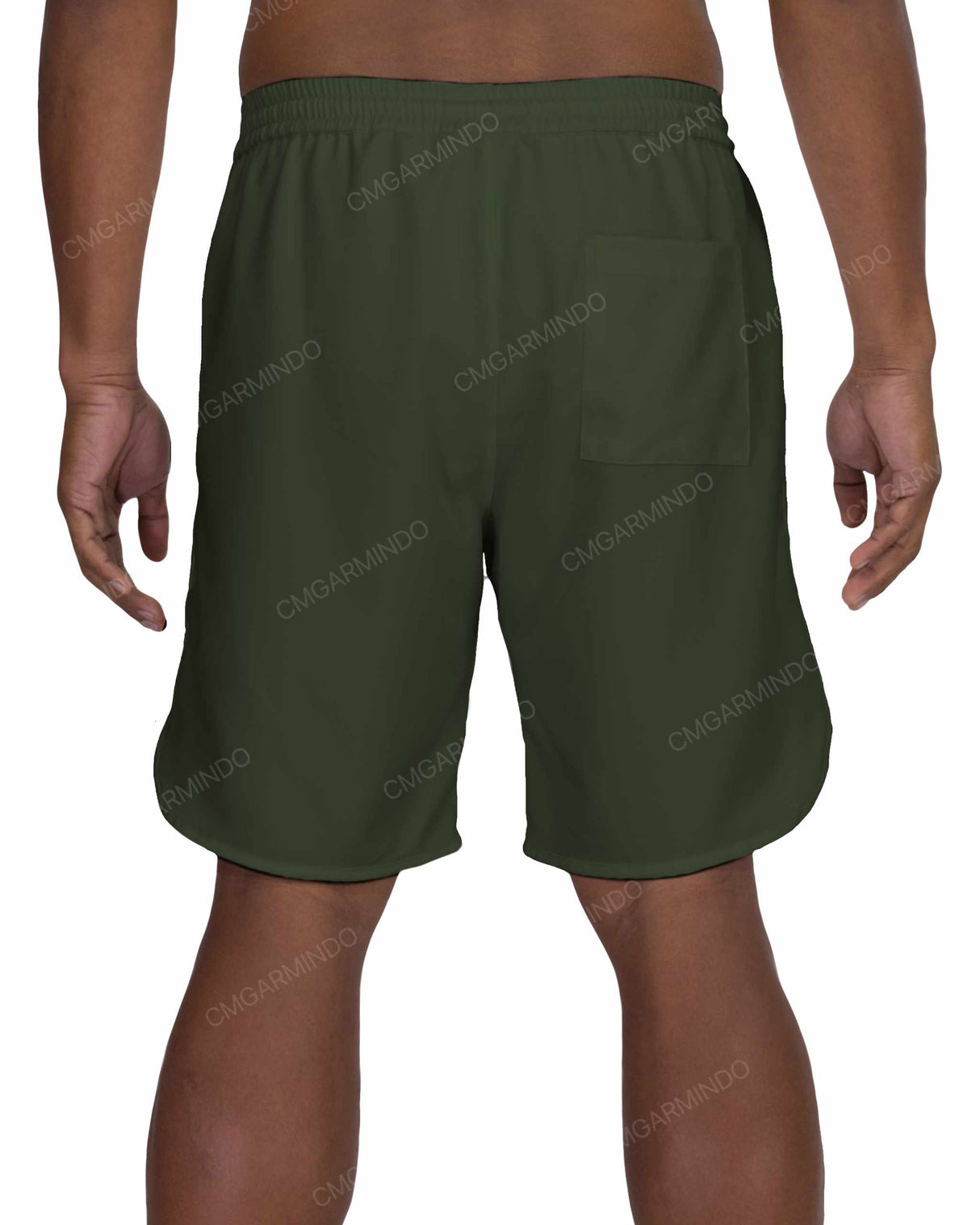 19" Elastic Waist Dolphin Hem Swimshorts