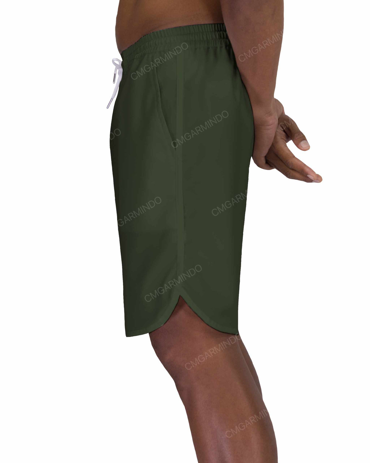 19" Elastic Waist Dolphin Hem Swimshorts