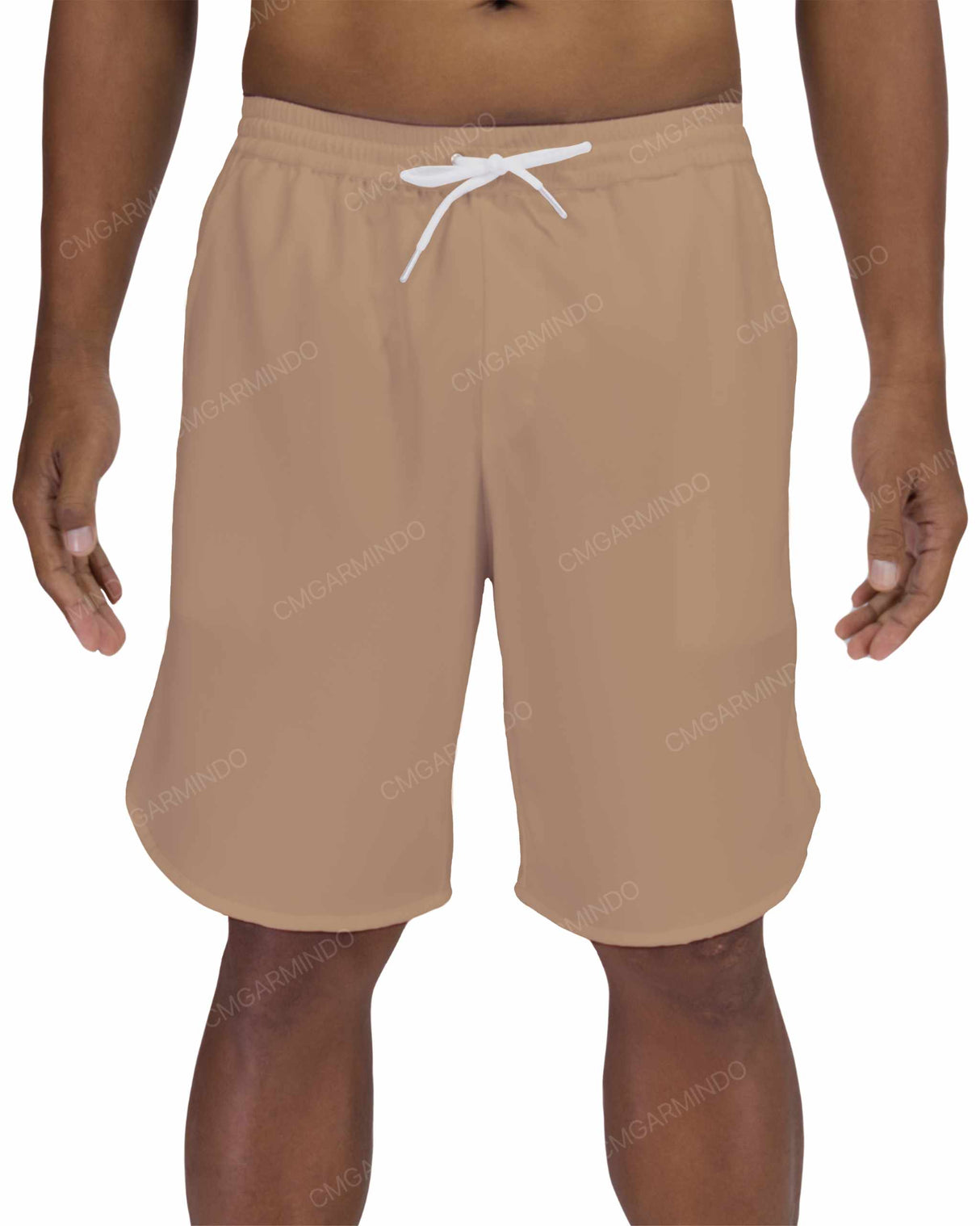 19" Elastic Waist Dolphin Hem Swimshorts