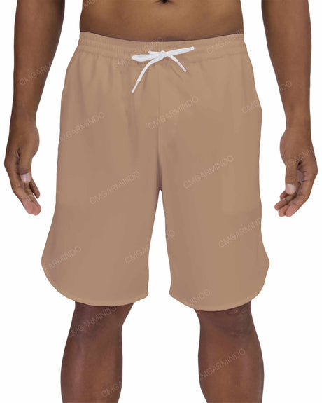 19" Elastic Waist Dolphin Hem Swimshorts