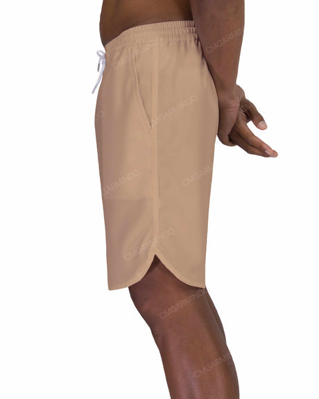 19" Elastic Waist Dolphin Hem Swimshorts