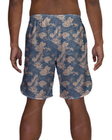 19" Elastic Waist Dolphin Hem Swimshorts
