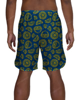 19" Elastic Waist Dolphin Hem Swimshorts