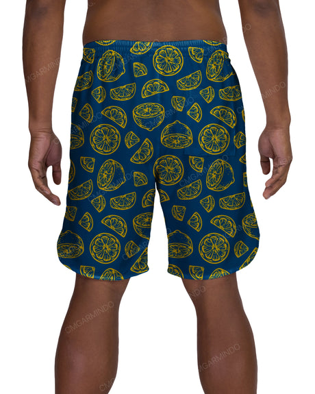 19" Elastic Waist Dolphin Hem Swimshorts