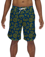 19" Elastic Waist Dolphin Hem Swimshorts