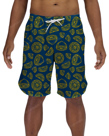 19" Elastic Waist Dolphin Hem Swimshorts