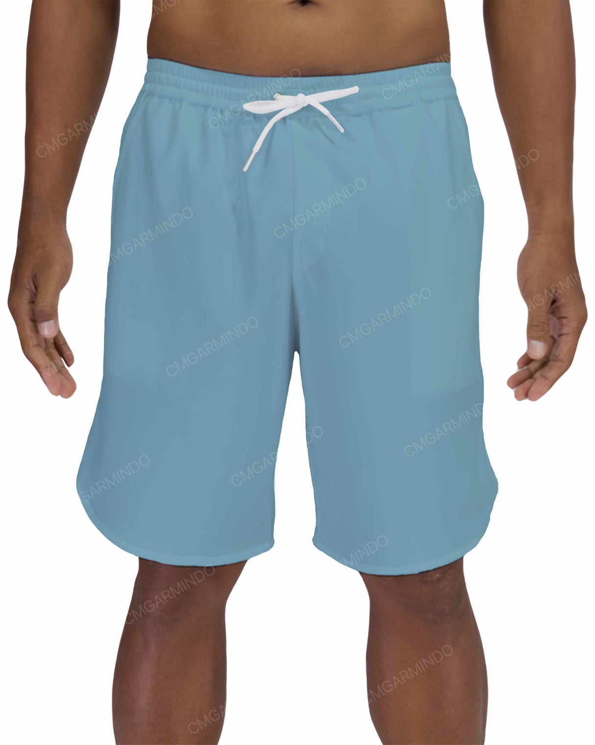 19" Elastic Waist Dolphin Hem Swimshorts