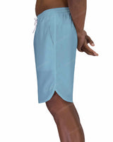 19" Elastic Waist Dolphin Hem Swimshorts