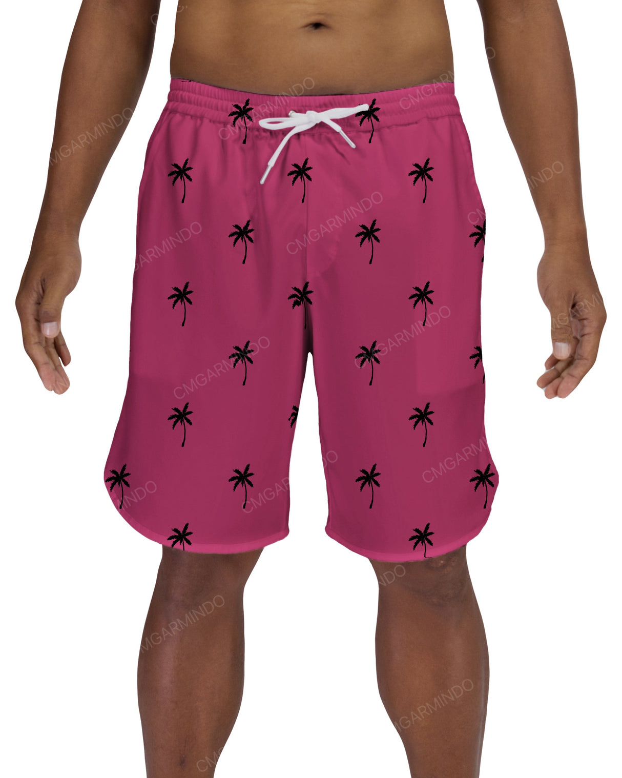 19" Elastic Waist Dolphin Hem Swimshorts