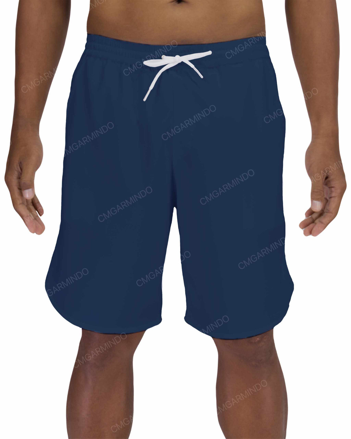 19" Elastic Waist Dolphin Hem Swimshorts