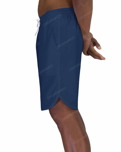 19" Elastic Waist Dolphin Hem Swimshorts