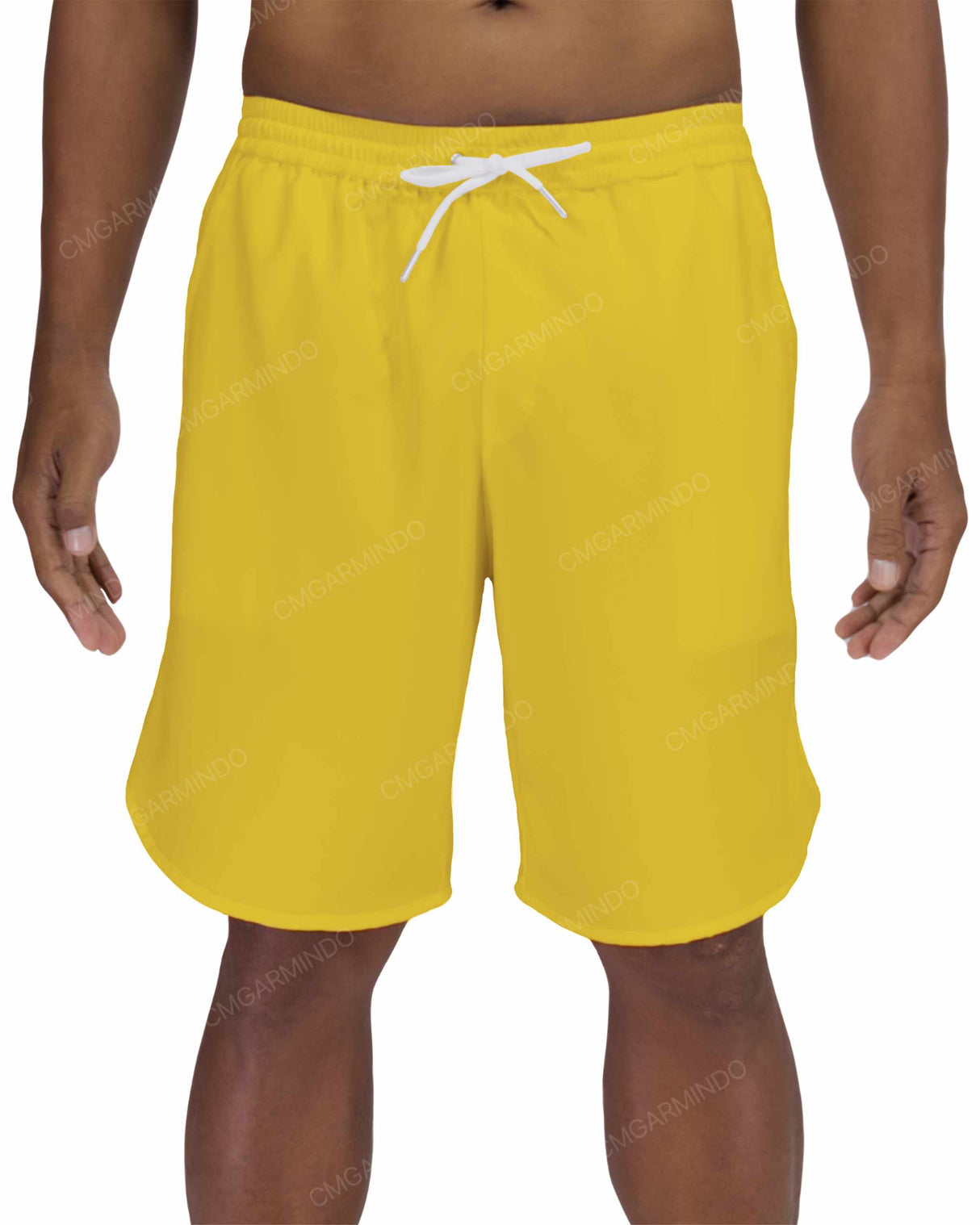 19" Elastic Waist Dolphin Hem Swimshorts