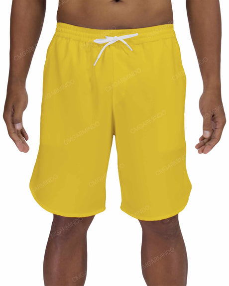 19" Elastic Waist Dolphin Hem Swimshorts