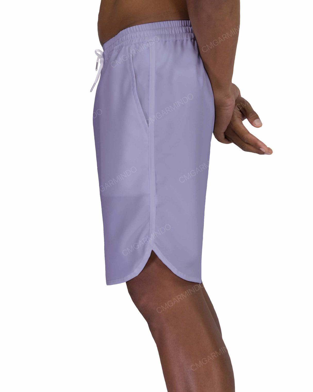 19" Elastic Waist Dolphin Hem Swimshorts