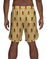 19" Elastic Waist Dolphin Hem Swimshorts