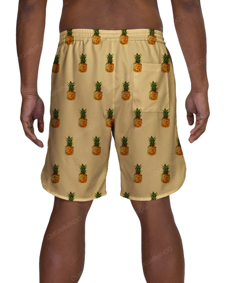 19" Elastic Waist Dolphin Hem Swimshorts