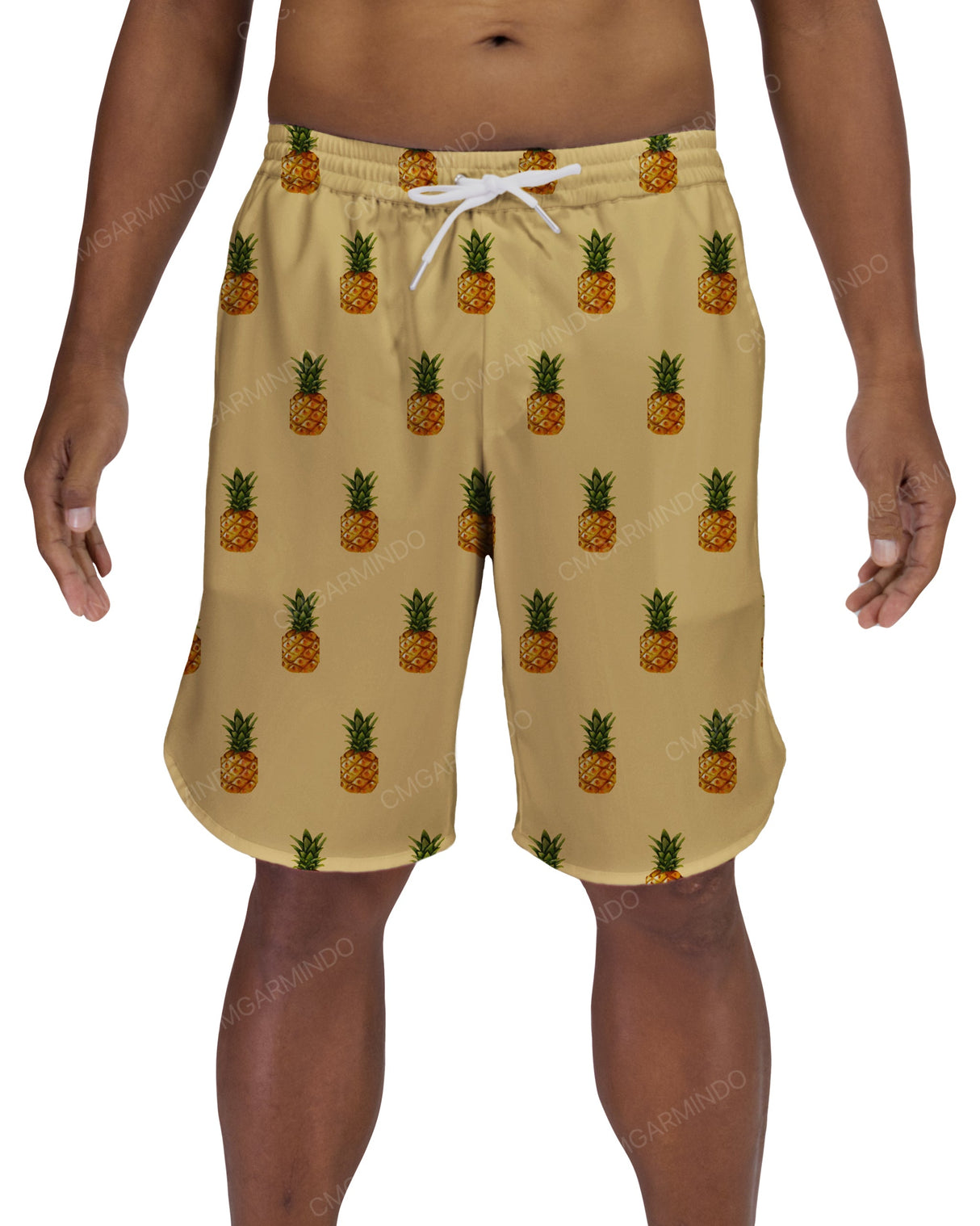 19" Elastic Waist Dolphin Hem Swimshorts